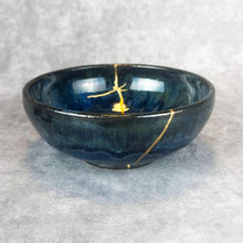 Load image into Gallery viewer, "Dreamscape" Raku Inspired Kintsugi Kintsukuroi Bowl
