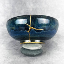 Load image into Gallery viewer, "Dreamscape" Raku Inspired Kintsugi Kintsukuroi Bowl

