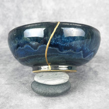 Load image into Gallery viewer, "Dreamscape" Raku Inspired Kintsugi Kintsukuroi Bowl
